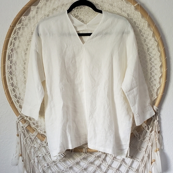Urban Research Doors 100% Linen Boho Lagenlook Top - Picture 7 of 7